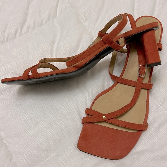 Frame La Braxton Suede straps sandals in Orange (38) - Picture 2 of 8